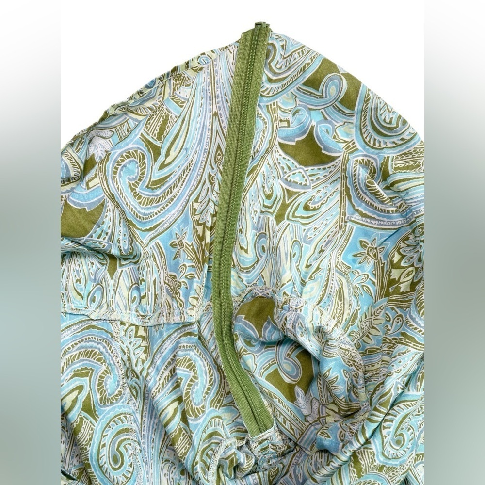Dorothee Bis Paisley Print Green and Blue Women's Top - Picture 13 of 15